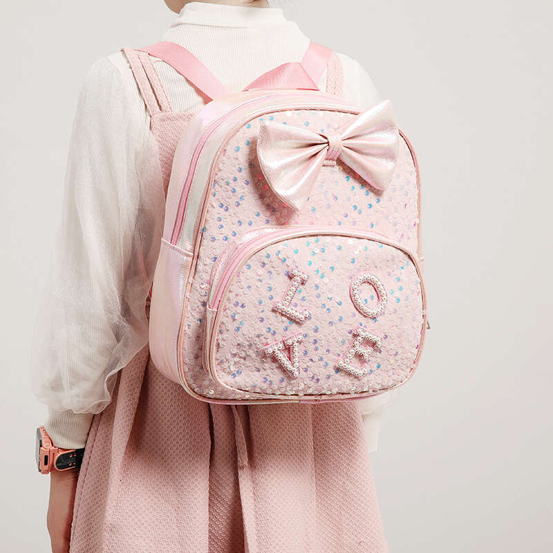 Bowknot Cute Children's 2025 Summer Sequin Cartoon Fresh Student Backpack