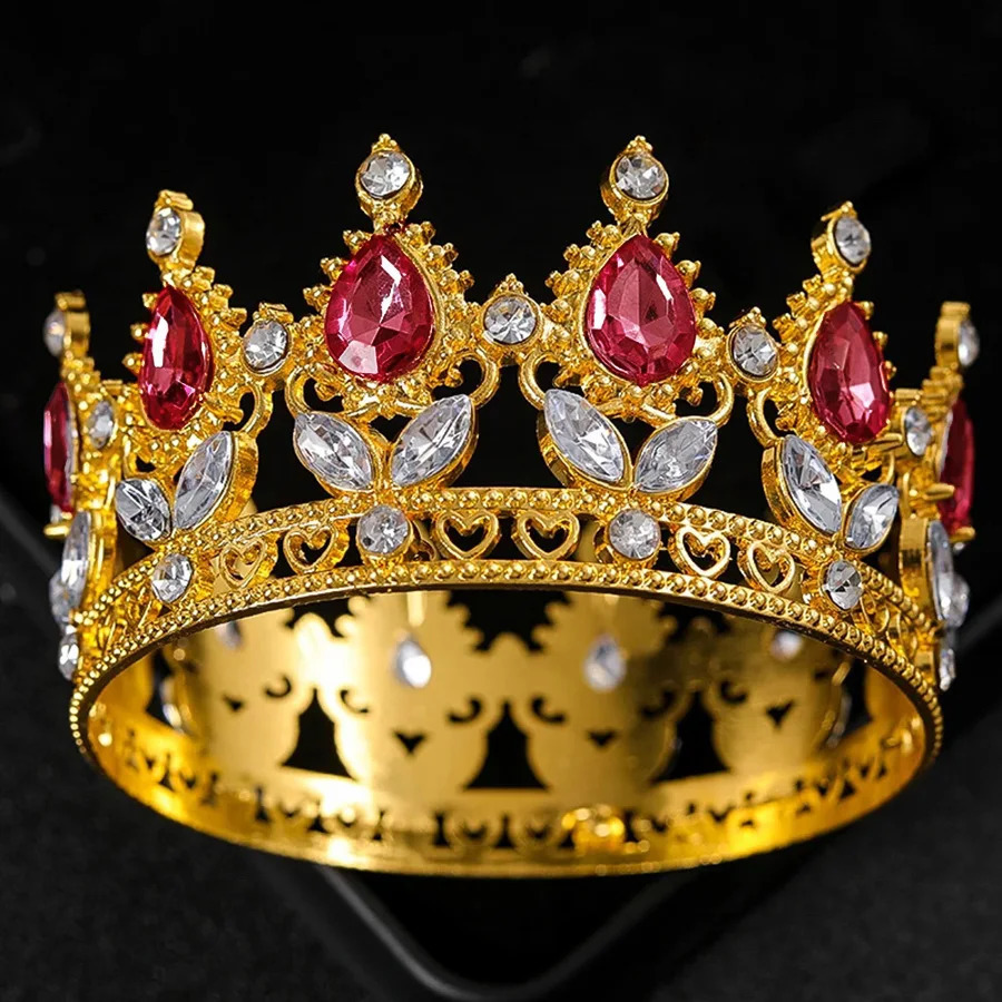 Baroque Crystal Tiaras And Crown Cake Topper Decorative Elegant Wedding Cake Princess Birthday Decoratio Party Supplies 250610