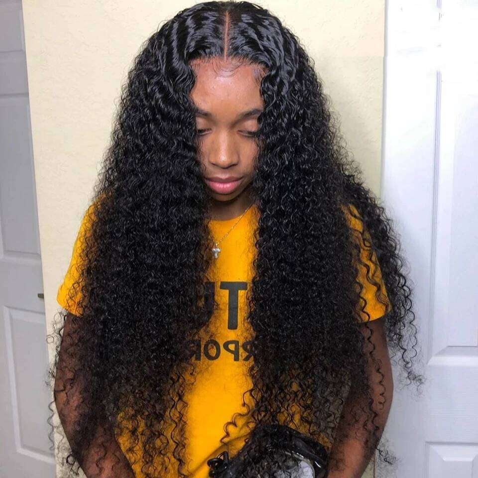Deep Front Wig Curly 30 Inch Hd 13x6 Water Wave Lace Frontal Human Hair Wigs For Black Women on Sale