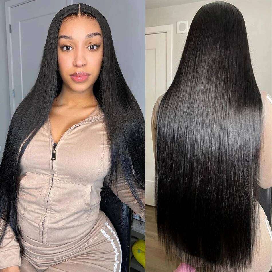Ready To Wear 5x5 Glueless 200% Vieamese Bone Straight Lace Frontal Wigs Raw Virgin 100% Human Hair Wig 32 36Inch