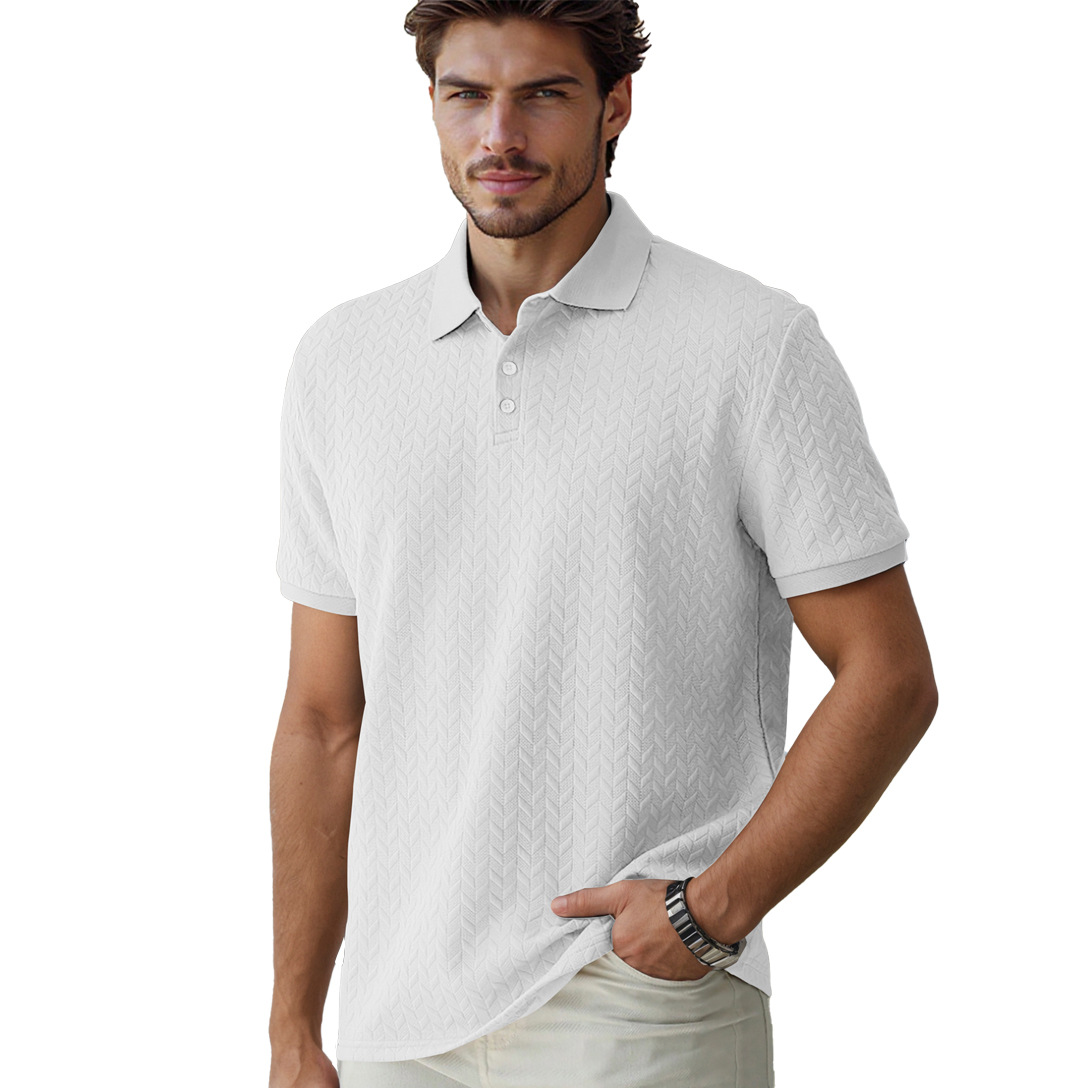 Men's POLO shirts designer T-shirts high-end front panel fashion summer heavyweight jacquard design simple casual business loose POLO short sleev