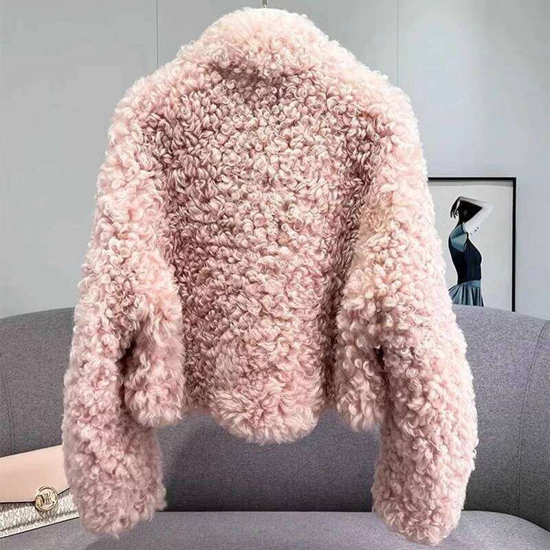 Women's Warm Winter Autumn Cropped Teddy Jacket Coat Elegant Long Sleeve Plush Short Parkas New In Outerwears