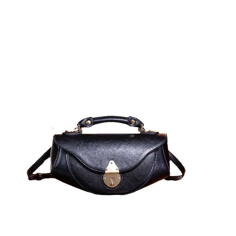 New Genuine Leather Texture Small Boat Smooth Sailing First Layer Cowhide Crossbody Niche Versatile Handbag Shoulder Bag