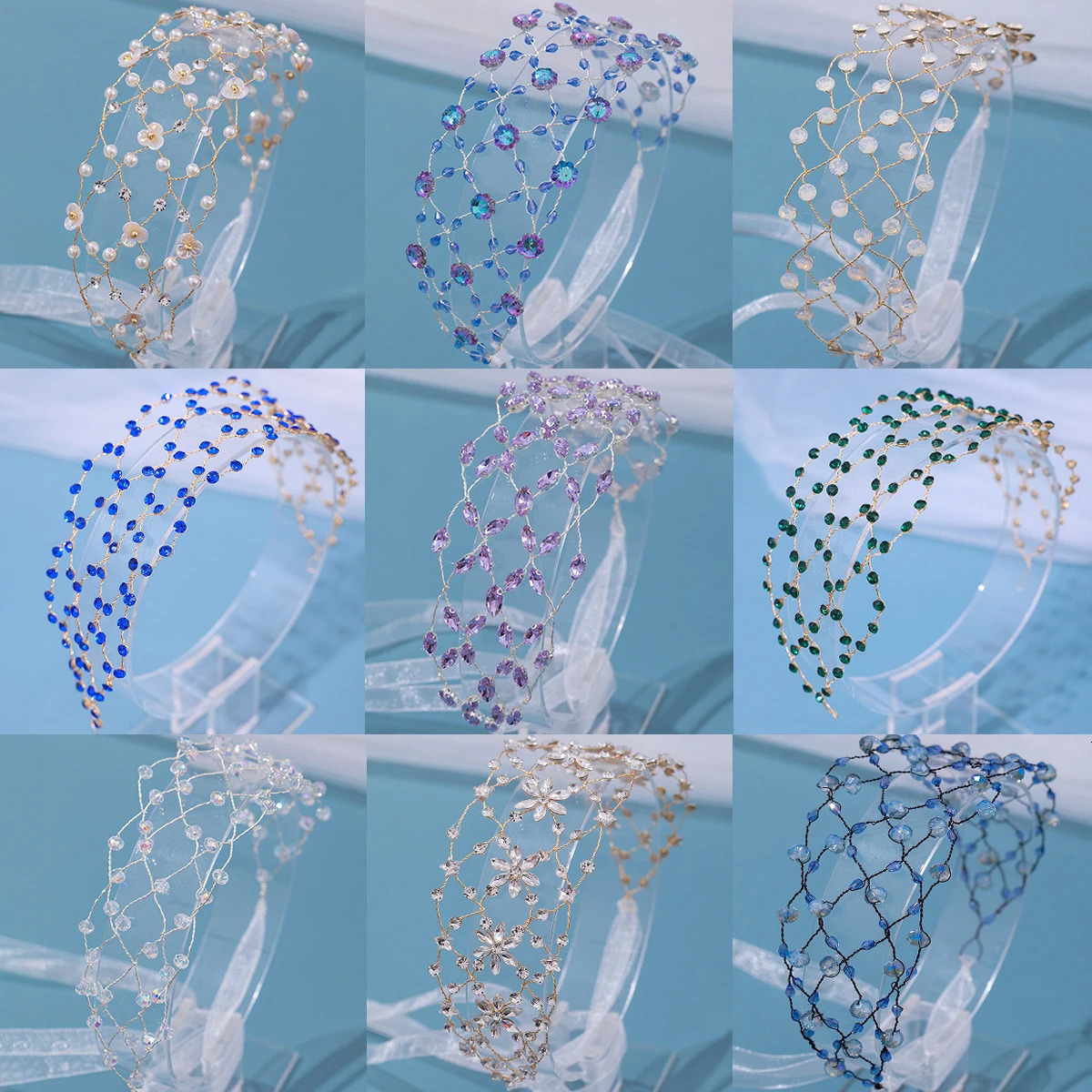 Fashion Handmade More Color Crystal Headbands Wedding Hair Accessories Rhinestone Hairband Bridal Head Vines 250610