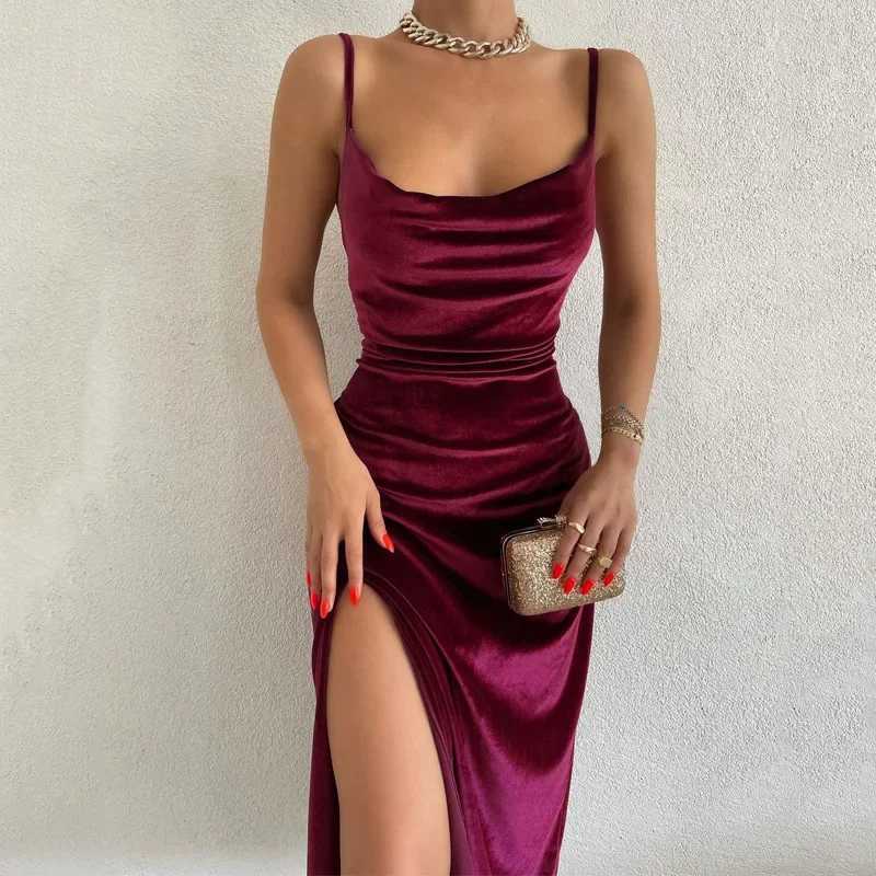 European and American style womens clothing for spring and summer fashionable and sexy slim fit slit camisole dress for women XJ250610