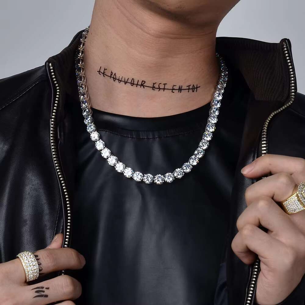 OACOCA Ready to Ship Hip Hop Tennis Choker Chain Iced Out Jewelry 3mm 4mm 5mm Vvs Diamond Tennis Chain Moissanite Tennis Necklace