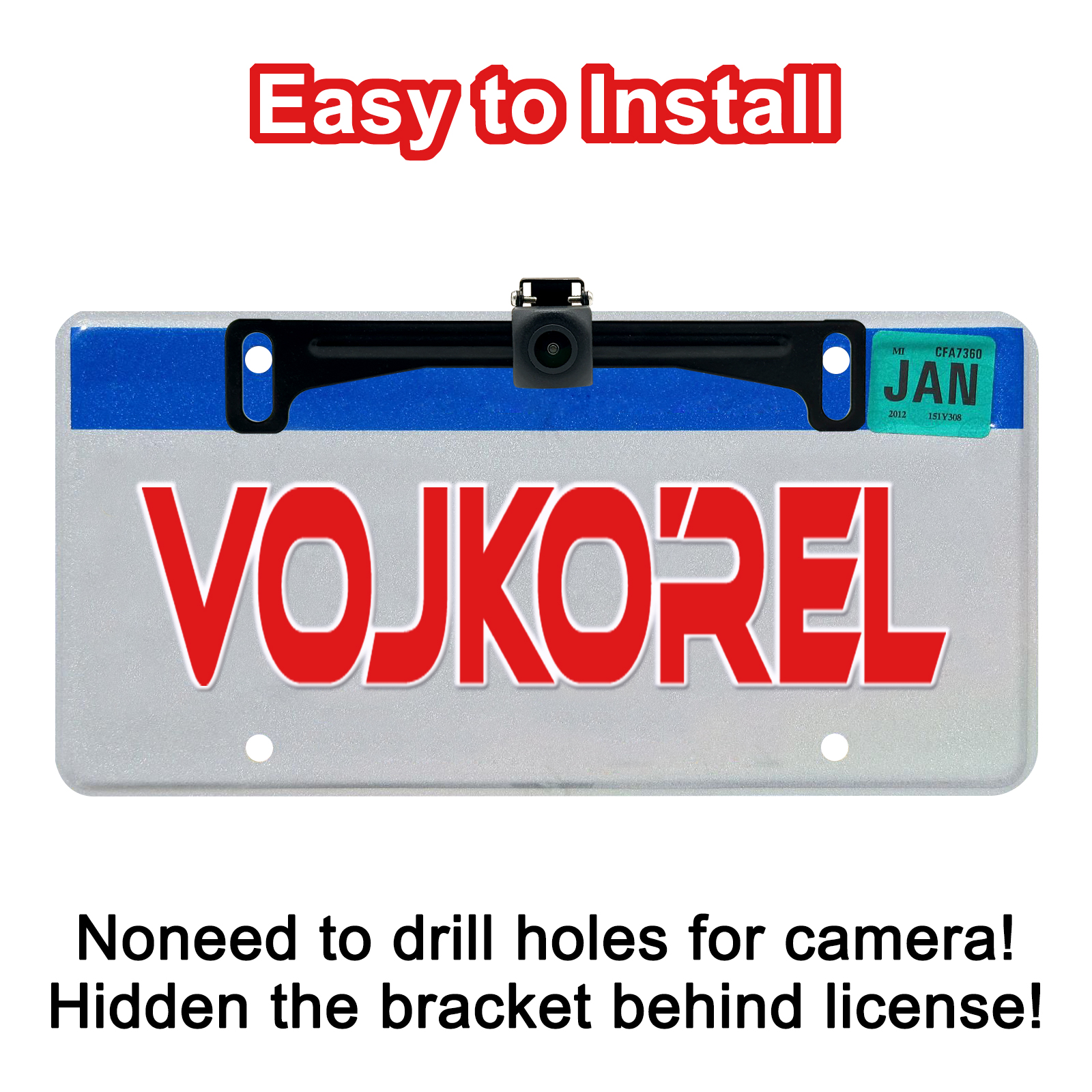 Universal Car Rear View Camera License Plate Bracket Backup Camera License Plate Mount Rearview Cam Mount Bracket