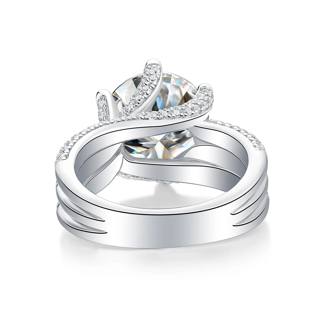 5CT Engagement Ring S925 Silver with Round Brilliant Cut Stones and Claw Setting - Wedding or Proposal Jewelry 250610
