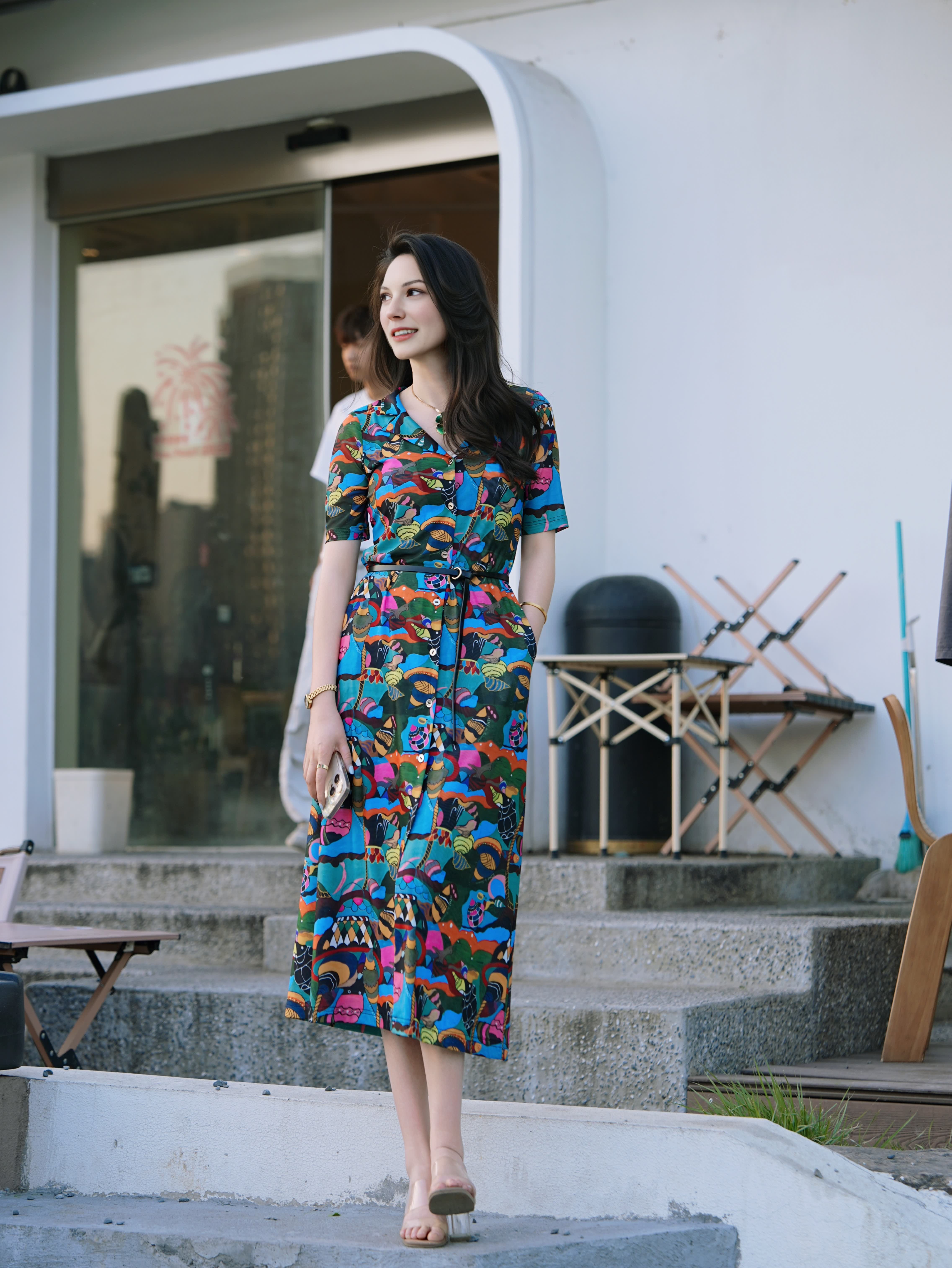 HZHJ New Original Designer Pink Charm Dress with Retro and White Appearance, High end Aristocracy