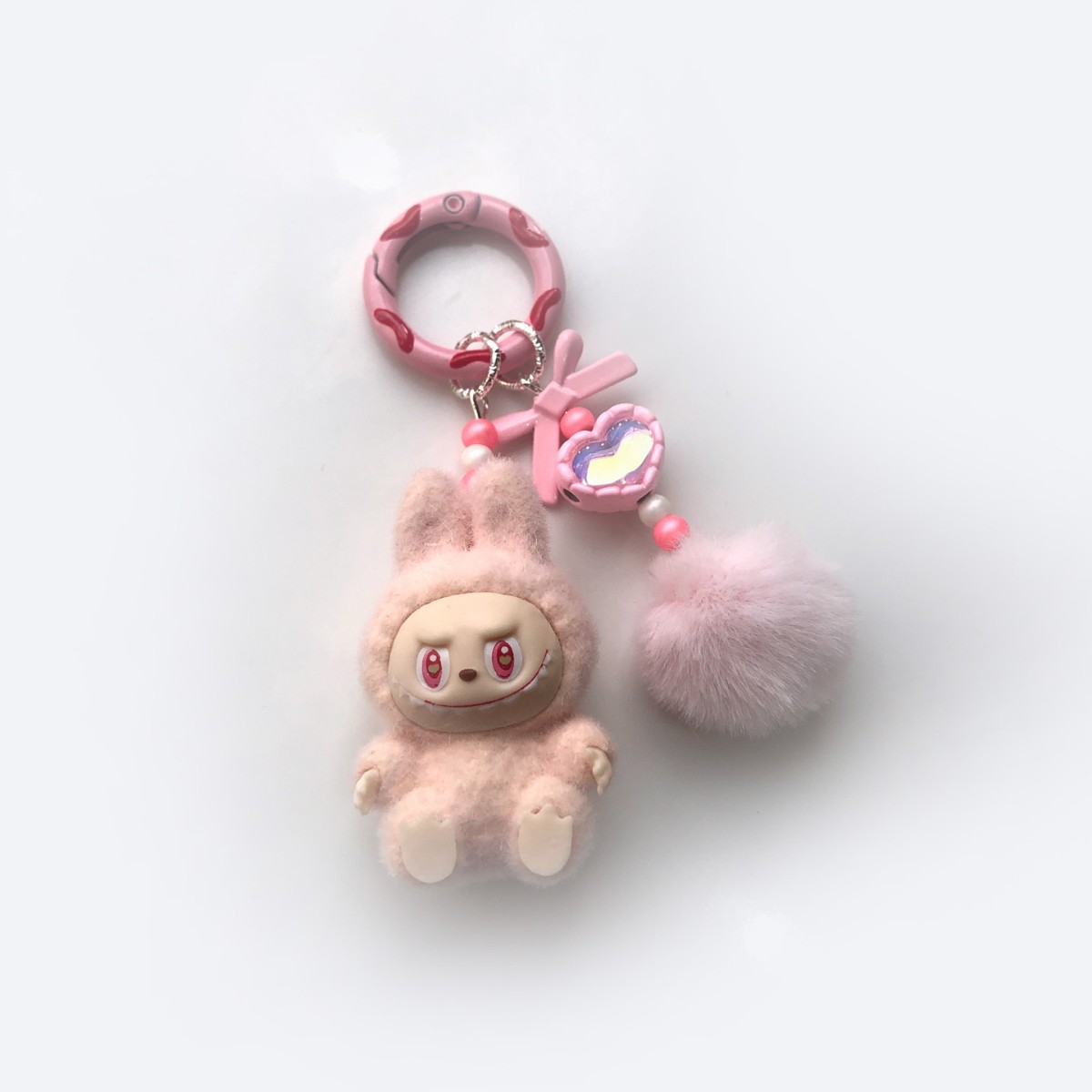 New Labubu plush keychain cartoon creative Keychains Cute Pet Bag For Walking Kids Mobile Phone Pendant Adorable Pendant