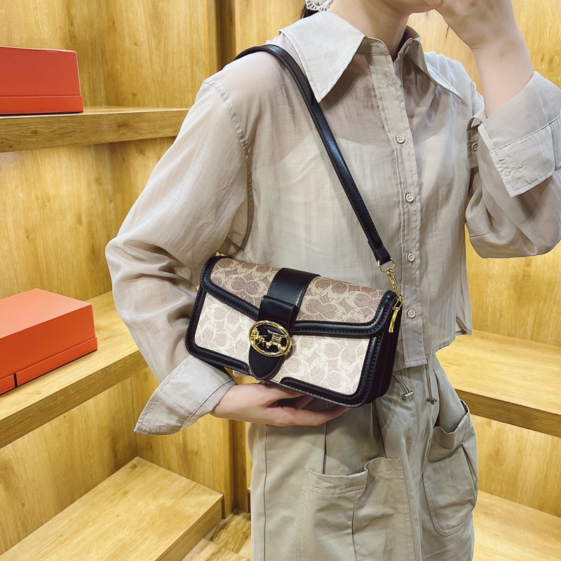 Free Shipping 2025 Designer Women's Luxury Fashion Color Contrasting Small Square Bag with Retro Style Single Shoulder Crossbody Bag