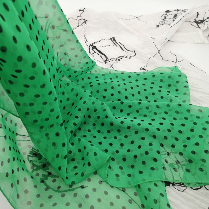 K972 New Georgette small polka dot silk scarf square dance photo decoration polka dot gauze scarf long thin scarf sunscreen wholesale