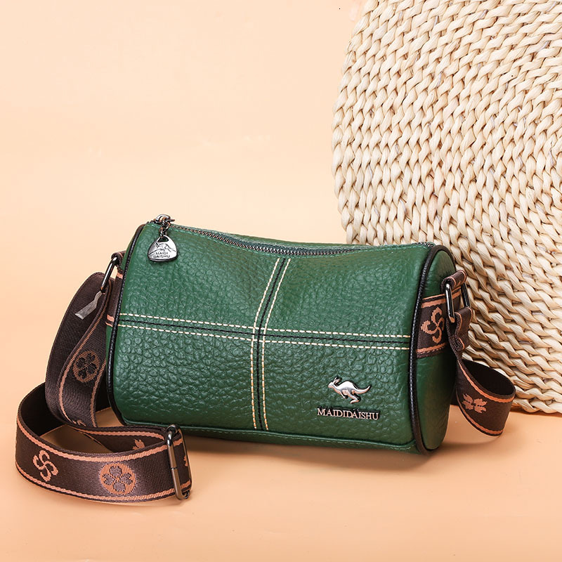 Free Shipping New Designer Bag For 2025 Cross-border Women's Bag Luxury Wallet And Retro Soft Leather Wide Strap Casual Fashion Commuter Shoulder