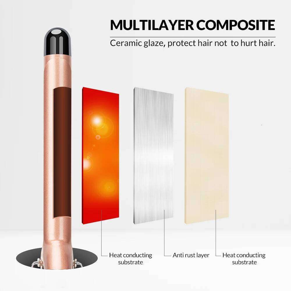 LCD Curlers Electric Single Tube Ceramic Glaze Pear Flower Cone Professional Roller Adjustment Temperature Hair Curl Irons Tools
