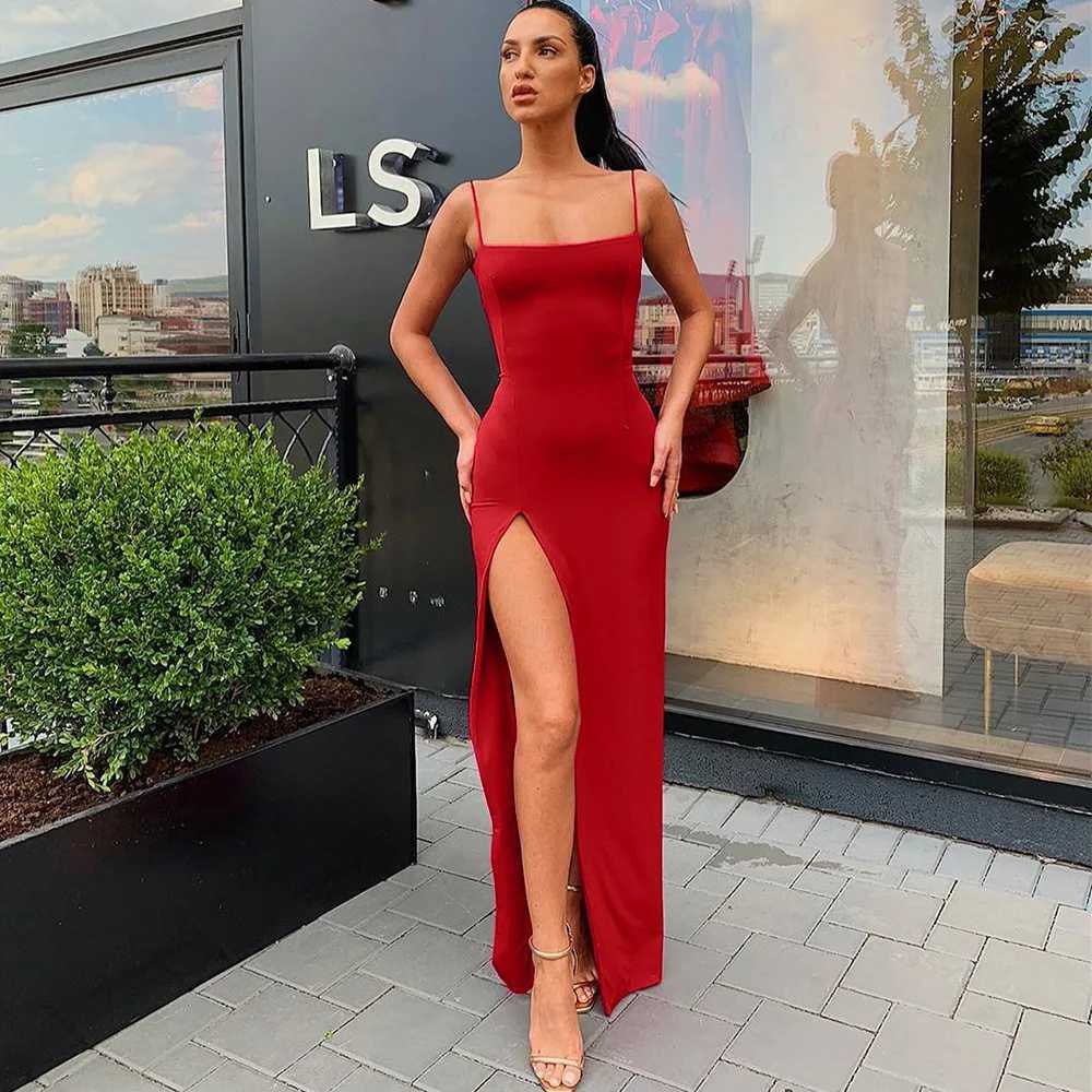 Red Black New Year Christmas Party Long Dresses Women Spring Basic Bodycon Lace Up Stretch Slim Midi Dresses Femme XJ250610
