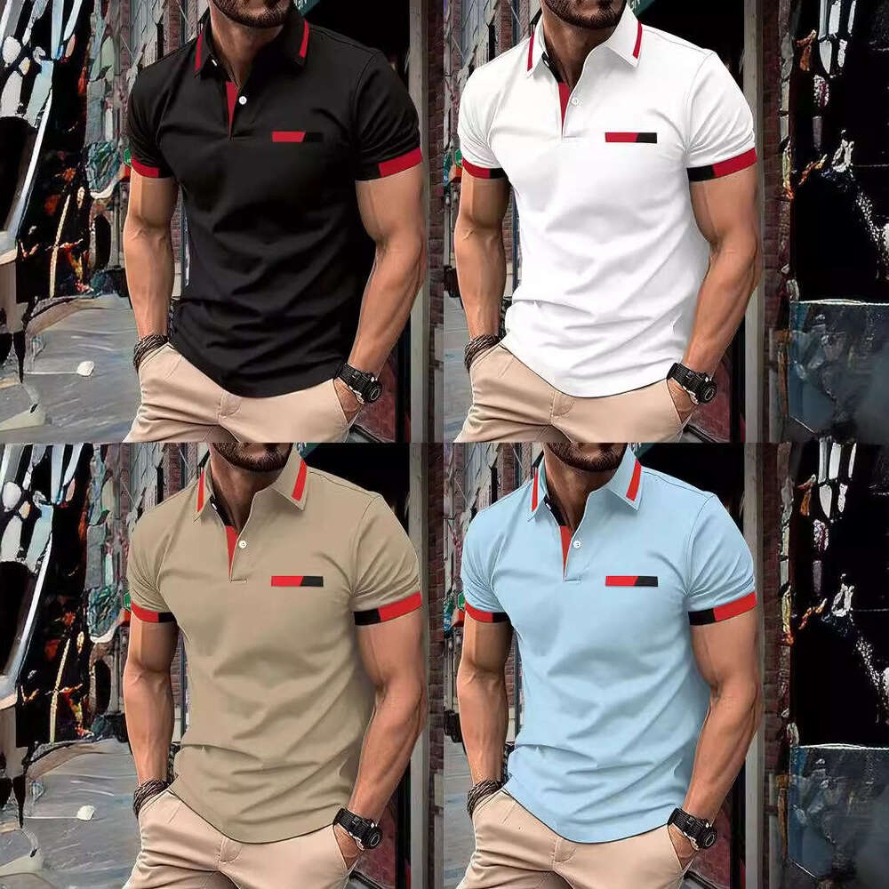 New Men's Casual Short Sleeve Polo Shirt With Multiple Colors And Turn-Down Collar B5