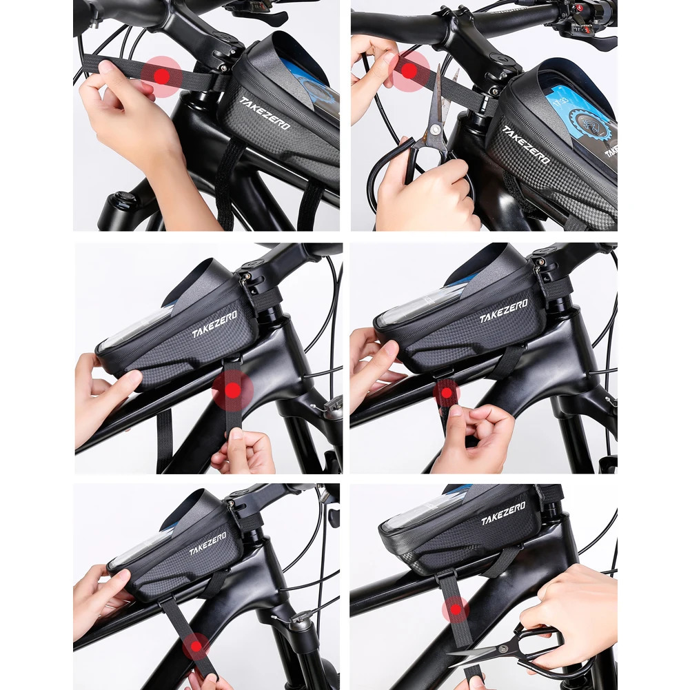 Touch Screen Bicycle Frame Top Tube Bag Light Barrier Waterproof Bike Pouch Phone Case Hard Shell Case Cycling Accessories 250610