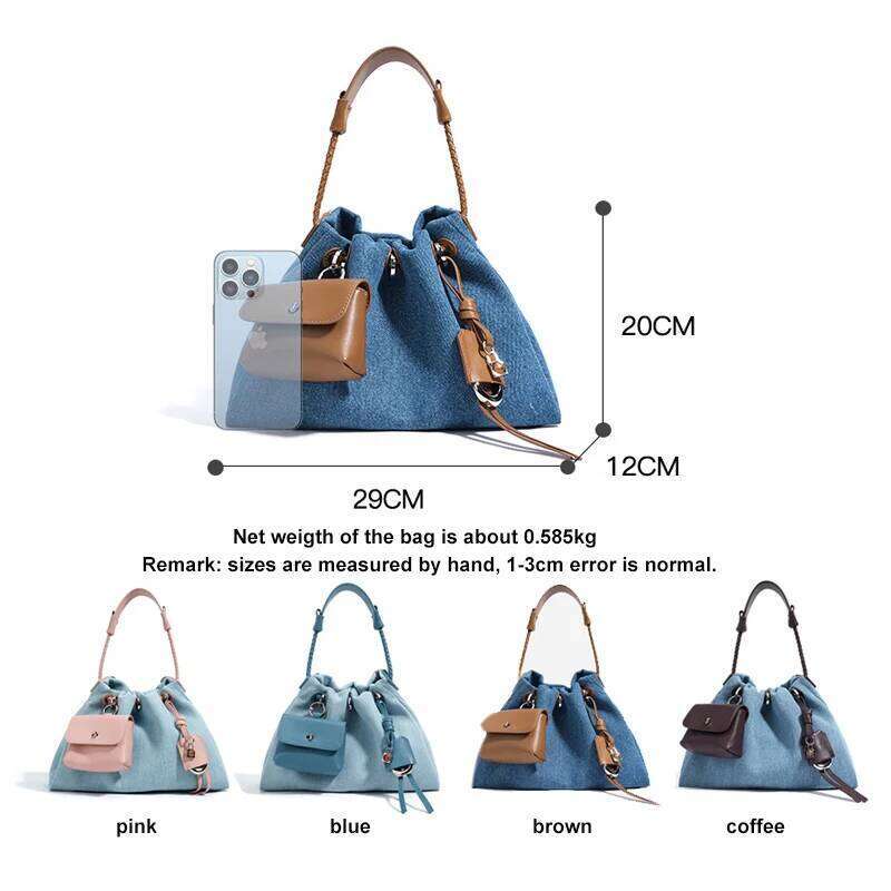 Fashion Women's Denim Handbag Minimalist Crossbody Messenger Lady Pouch Design Tote Shoulder Bag Spring Summer 2025 Collection