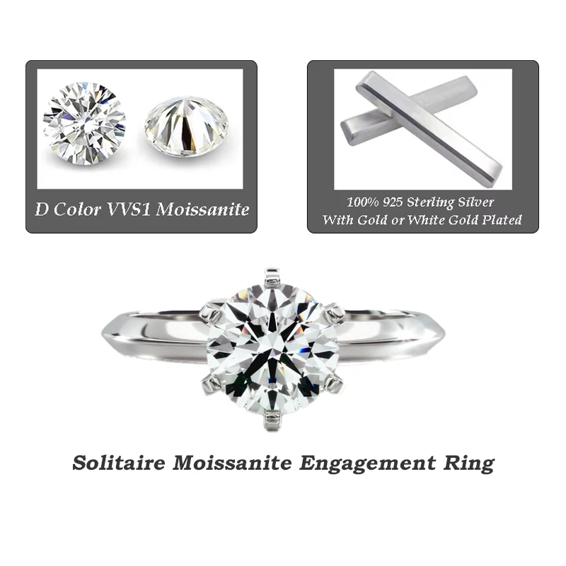 Choucong 2024 Top Sell Wedding Rings Luxury Jewelry Real 100% 925 Sterling Silver Water Drop White Moissanite Diamond Gemstones Elegant Women Bridal R