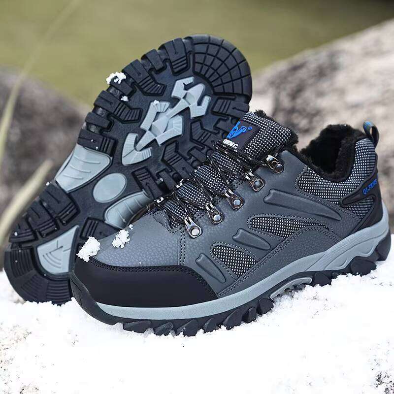 New Arrival Factory Price Mens Hiking Shoes With Fleece Keep Warm Outdoor Boots Sneakers