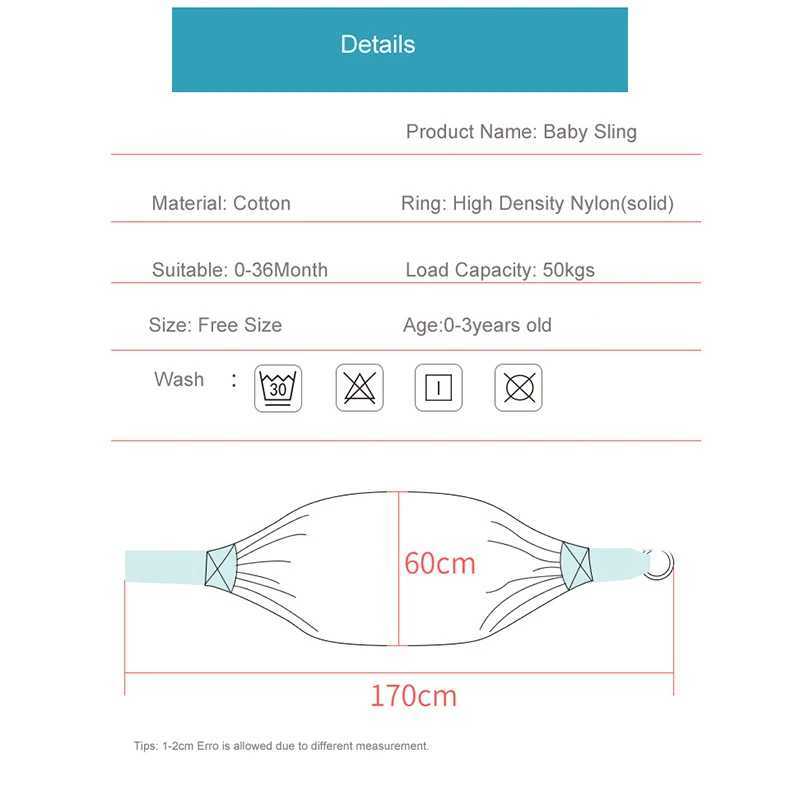 Baby Wrap Newborn Sling Dual Use Infant Nursing Cover Carrier Mesh Fabric Breastfeeding Carriers Up To 130 Lbs (0-36M) y250610U5V4