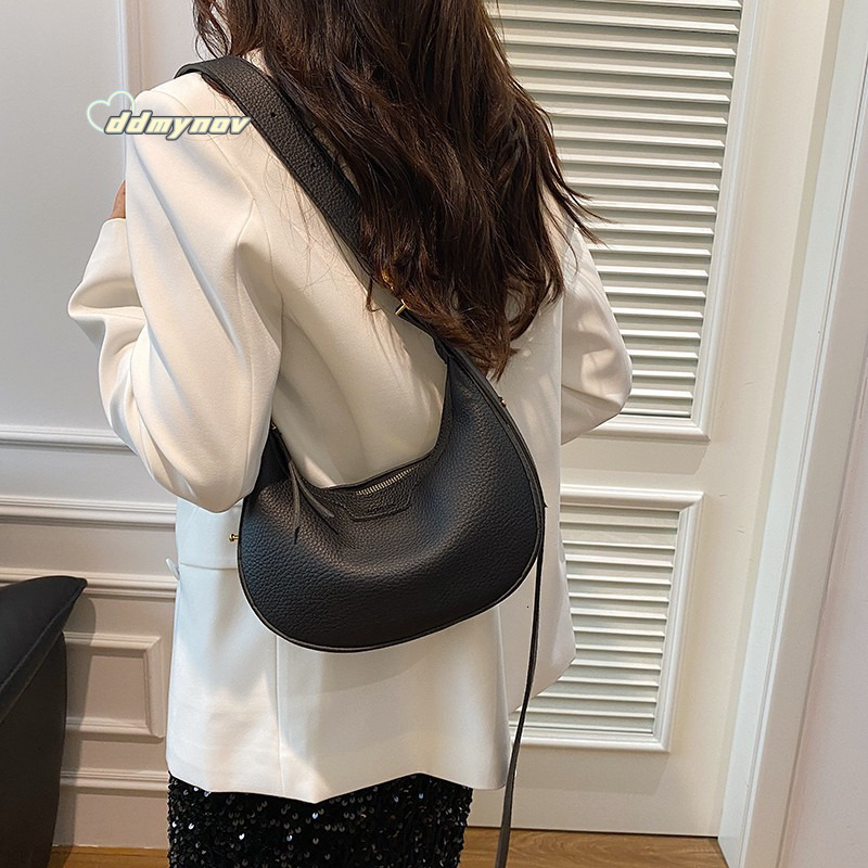 Niche Handbag for Women 2025 New Versatile Shoulder Crossbody Underarm Casual Fashion Crescent Bag ddmynov