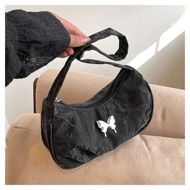 Pleated Shoulder New Niche Design Versatile Ins Underarm Trending Korean Style Women's Bag This Year