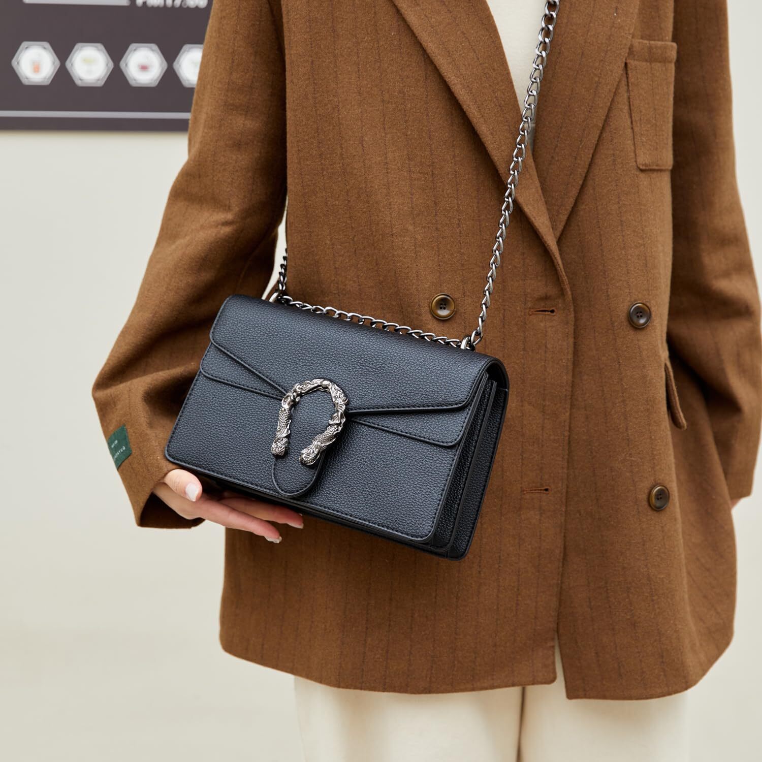 Chain Crossbody Purses for Women Trendy,Fashion Evening Bags Satchel Handbags,Cute Vegan Shoulder Bag