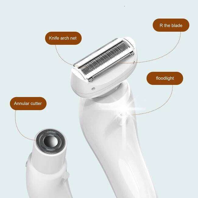 Razor 2-in-1 Trimmer For Women Painless Electric Shaver Removal Hair Face Legs Arms Armpit Bikini Underarm Arm