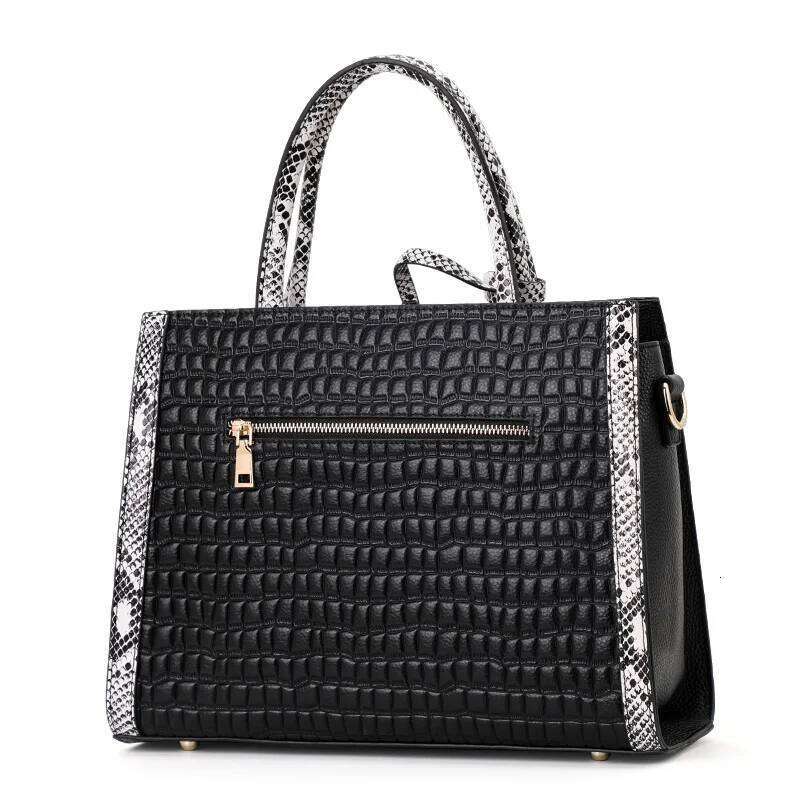 Aidrani Women's Genuine Leather Handbag, Large Capacity Fashionable Shoulder Bag, Stone Patterned Cowhide Bag