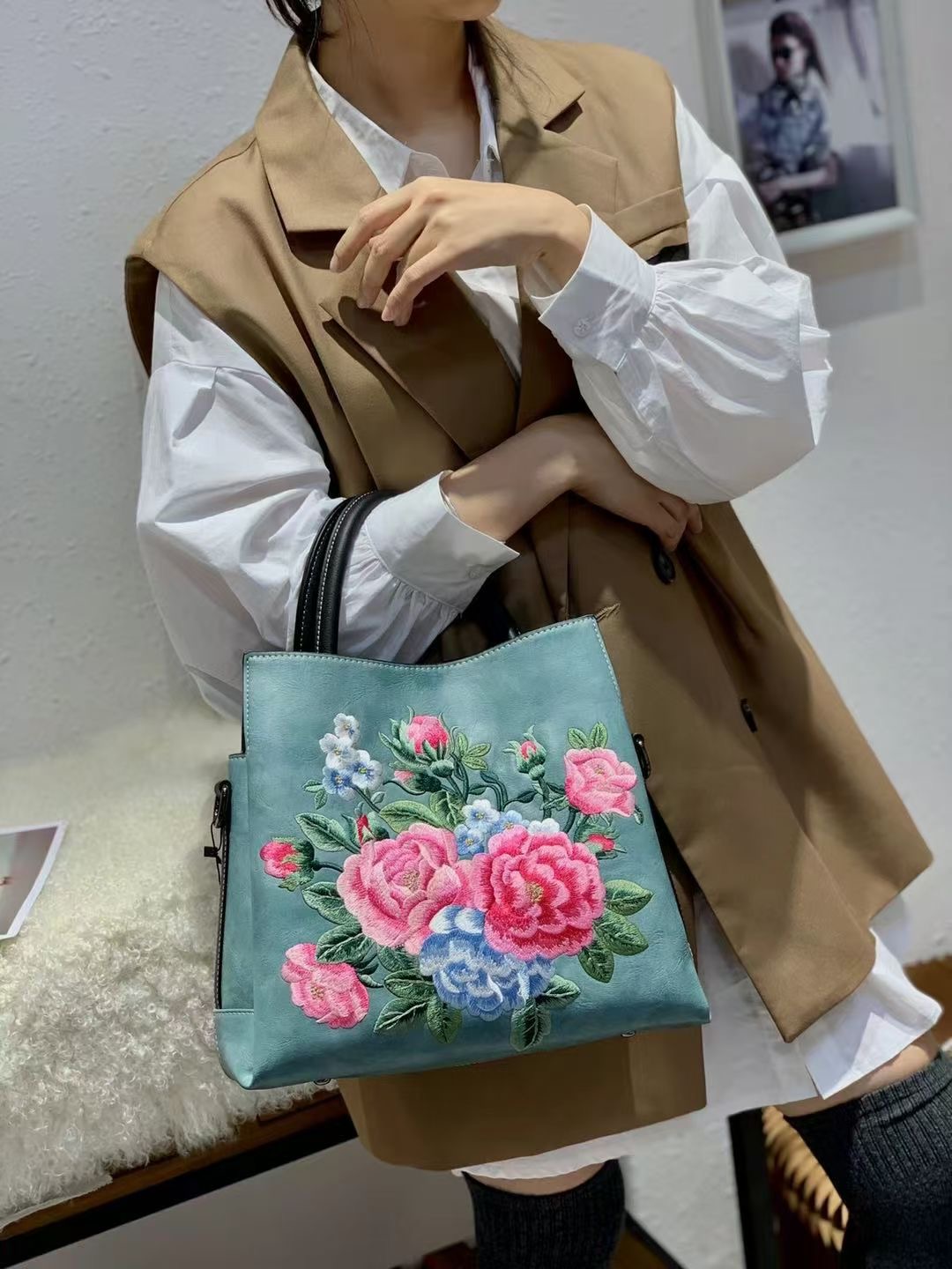 Style 6609 Chinese Floral - Embroidered Handbags designer bag