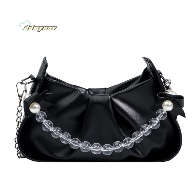 Chain White for Women 2021 Autumn New Trendy Casual Underarm Wrinkled Cloud Crossbody Bag ddmynov