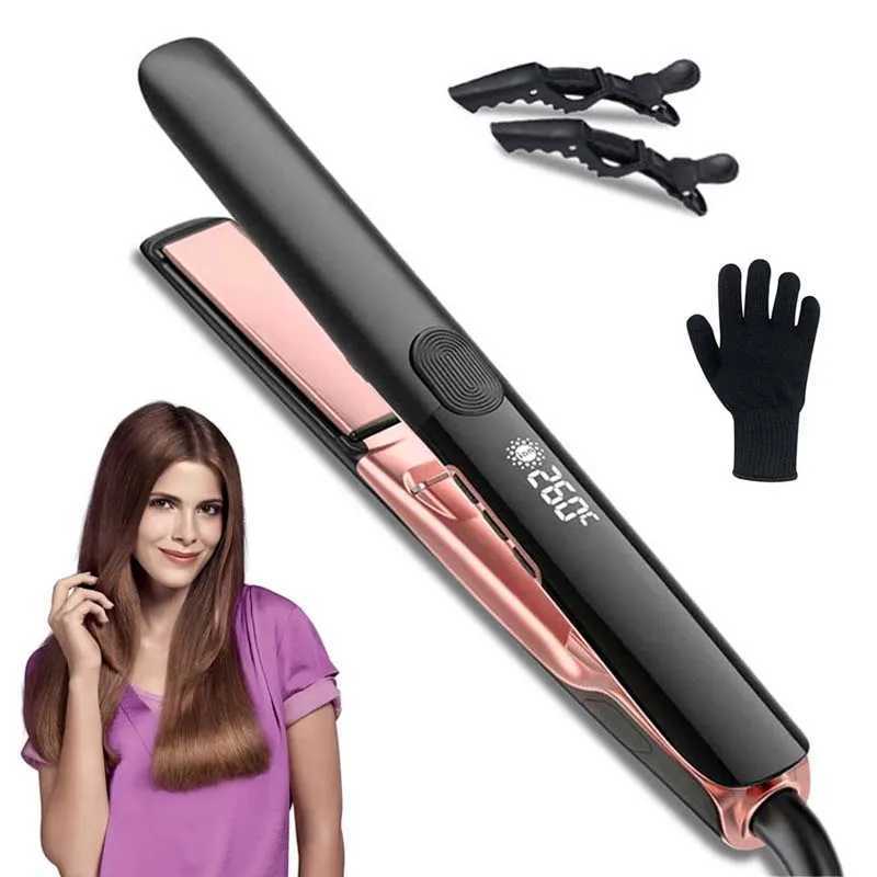Professional Flat Iron Negative Ion Ceramic Hair Straightener Electric Fast Heat-Up Salon Styling Straightener Iron W250610