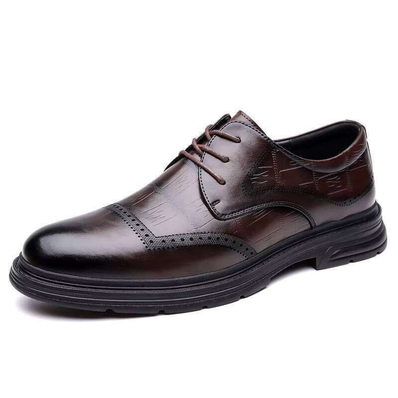 Hot selling New men casual leather with formal business men's lace up dress shoes