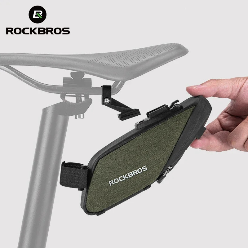 ROCKBROS Bicycle Saddle Bag 0.4L Mini Portable Cycling Bag Waterproof Seat Tail Bag MTB Road Bike Storage Backpack With Mudguard 250610