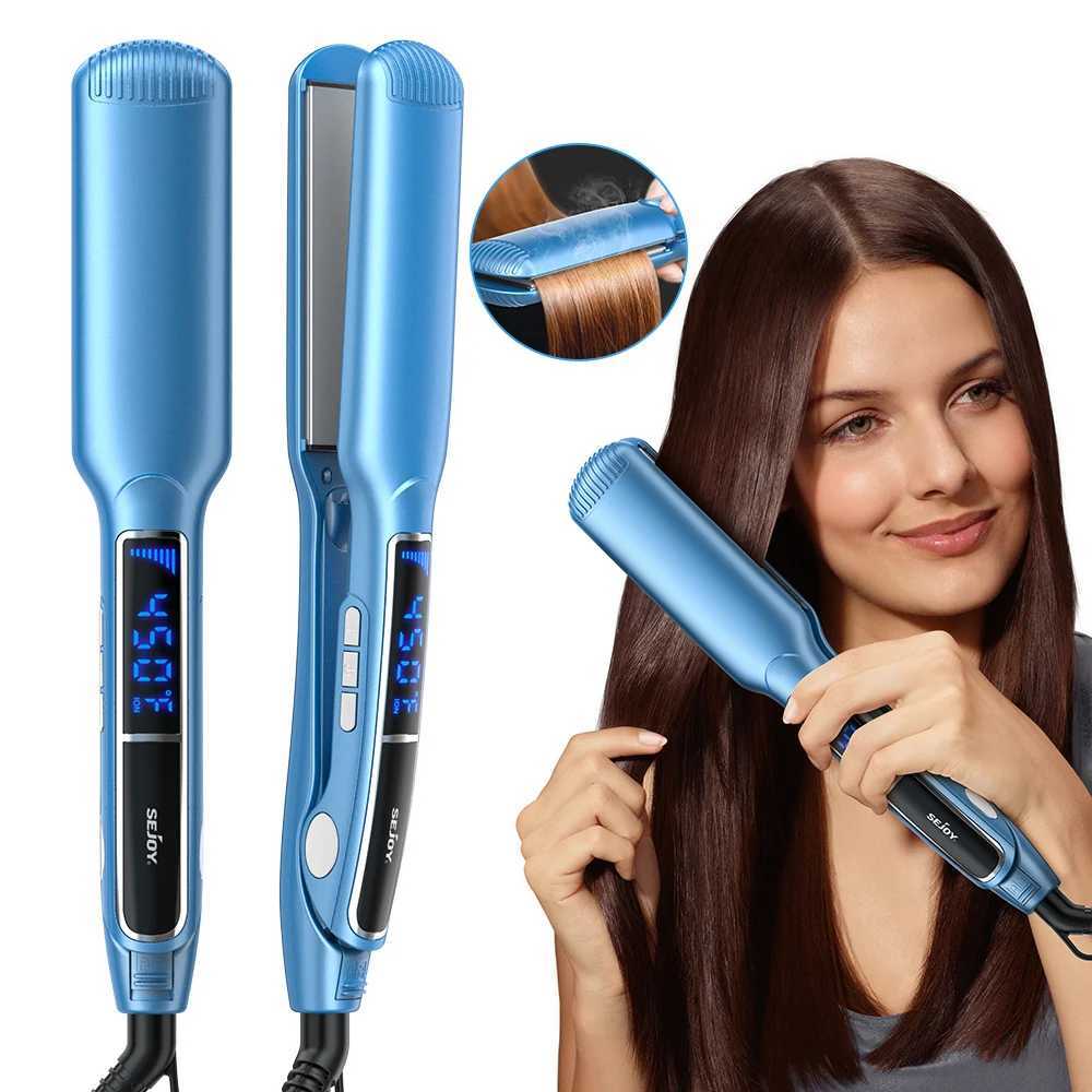 SEJOY Professional Hair Straightener Flat Iron with Adjustable Temperature 300-450F PTC Ceramic Plates Auto Shut-Off W250610