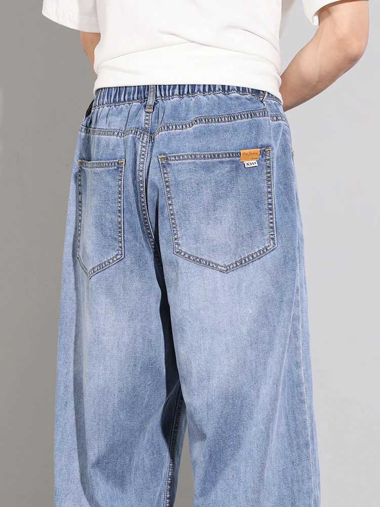 Streetwear Mens Vintage Jeans Summer Thin Lyocell Fabric Soft Straight Casual Trousers Comfortable Brand Male Denim Pants M250610