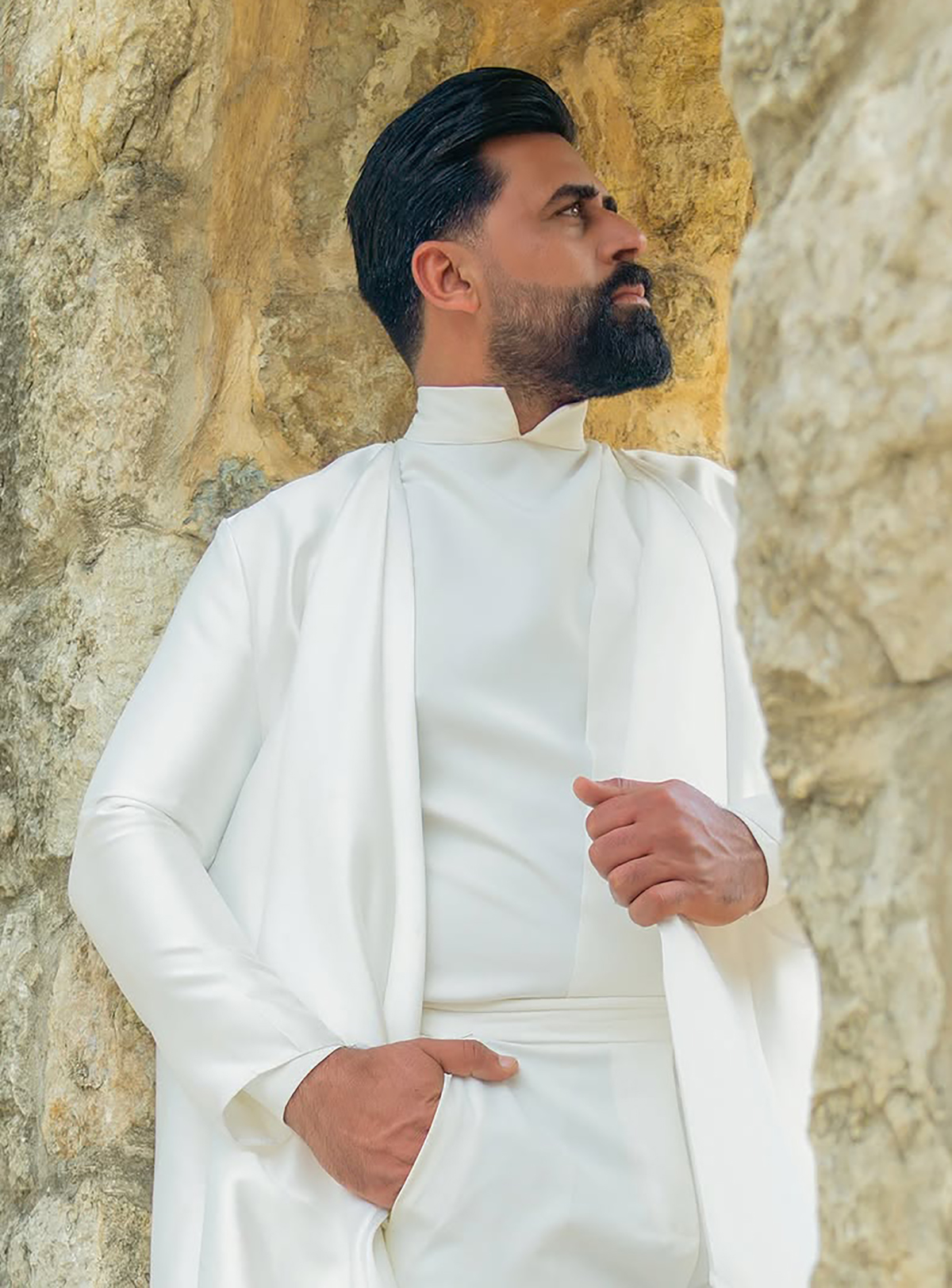 Simple Man Suits for Wedding 2 Pieces Set Long Blazer Muslim Evening Prom Party the Middle East Customized Jacket +Pants Plus Size