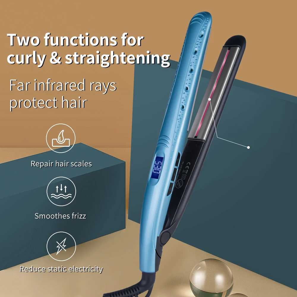 Professional Ceramic MCH Heater Far Infrared Hair Straightener Dry Wet Negative Ion Flat Iron Fast Heating Styling Tool W250610