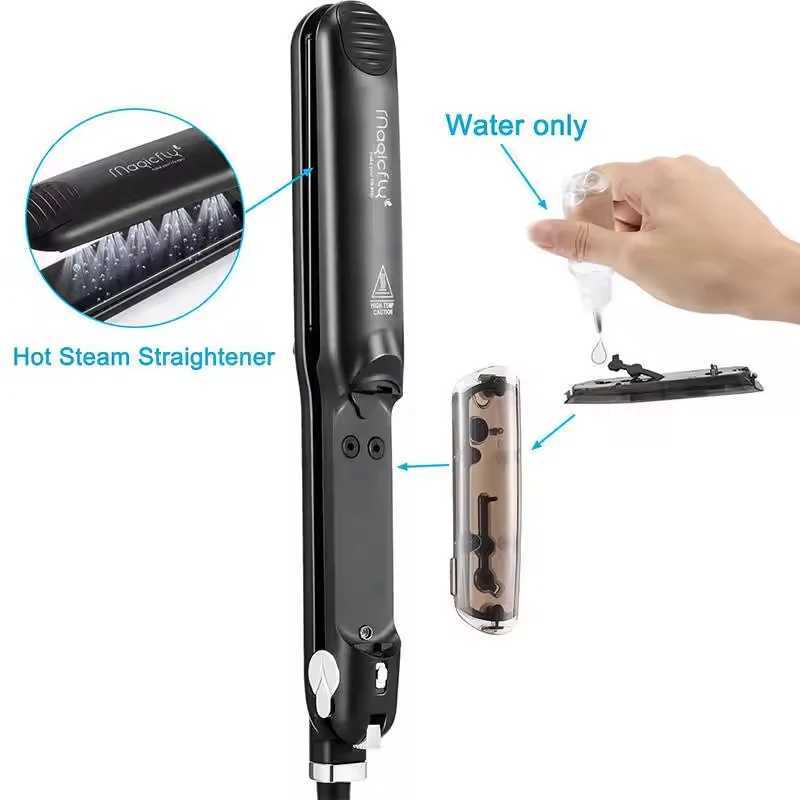 Professional Ceramic Hair Straightener Travel Iron Short Hair Temperature Adjustable LED Display PTC Plate W250610