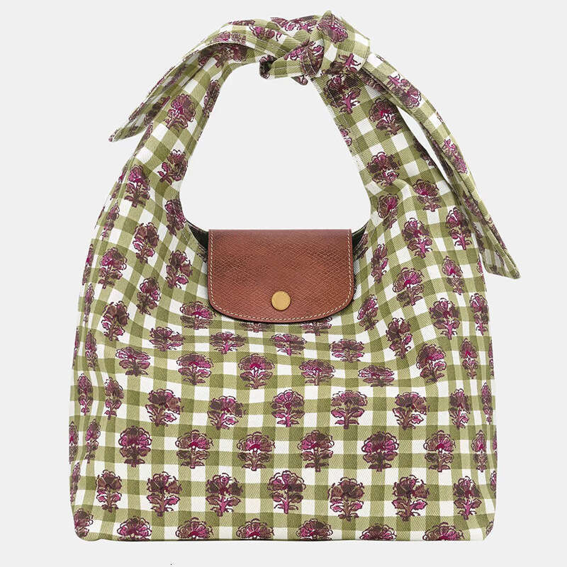 Trendy Niche Fashion Floral Knot Shoulder Underarm Flower Canvas Women's Bag 2025 Spring Summer New