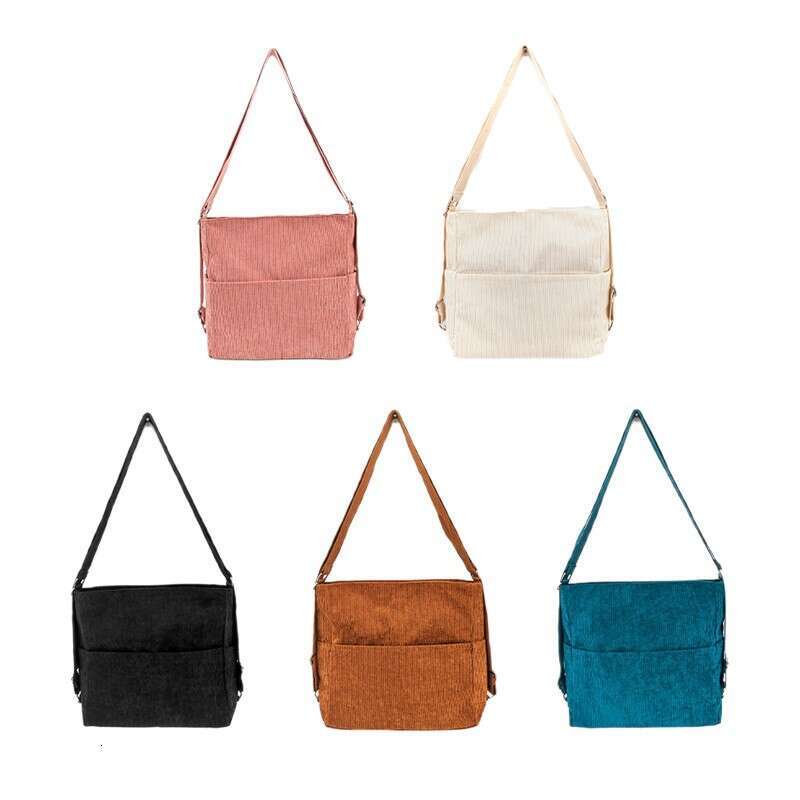 New Corduroy 2025 Simple Casual Stylish Solid Color Shoulder Underarm Handheld Tote Bag 250531