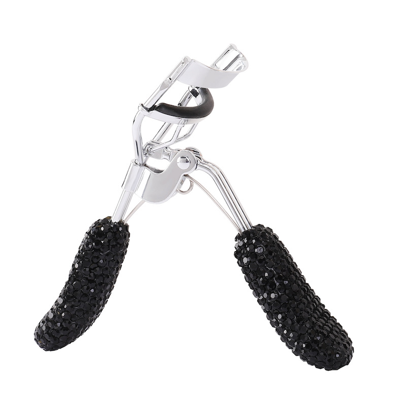 Wholesale Bling Rhinestone Eyelashes Curler Tweezer Portable Colorful Curling Eye Lashes Clip Cosmetic Beauty Makeup Tools