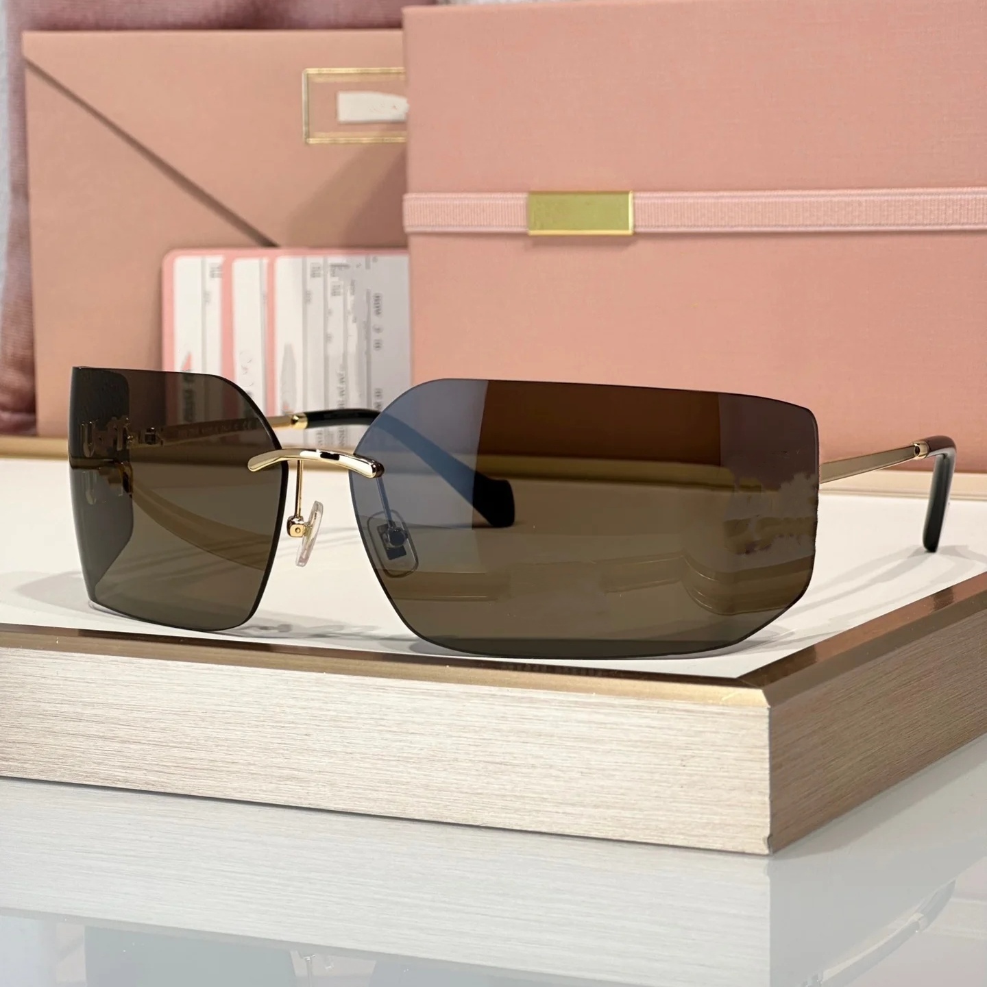 Sunglasses for women designer sunglasses men sunglass woman rimless frame mirror cat eye shades luxury sun glasses for women Y2K spicy girl