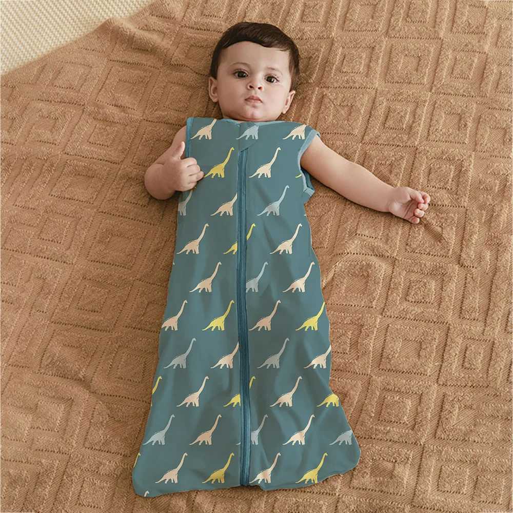 100% Cotton Sleepsack Swaddle 3-Way Removable Adjustable Wearable Blanket Cartoon Dinosaur 0-6 Months Baby Sleeping Bag Tog1.0 y250610B9UI