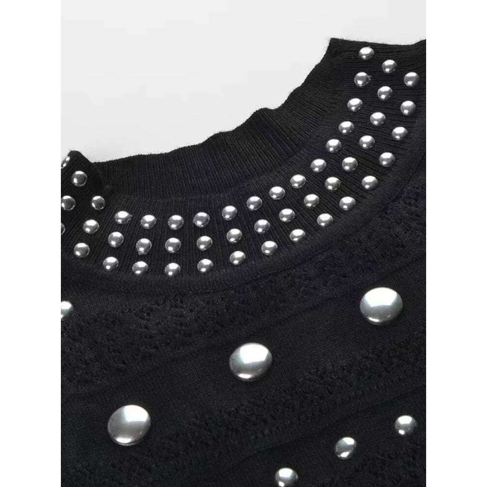 HMA New Spring French Elegant Long Dress Women's Sequined Ice Silk Knitted Sleeveless Slim Summer Dresses