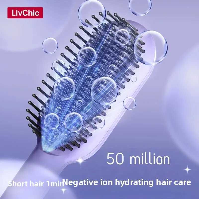 LivChic Hair Straightening Brush 410 High Temp Heated Straightening Brush for Women Thin Thick Hair Dual Voltage 4D Comb W250610