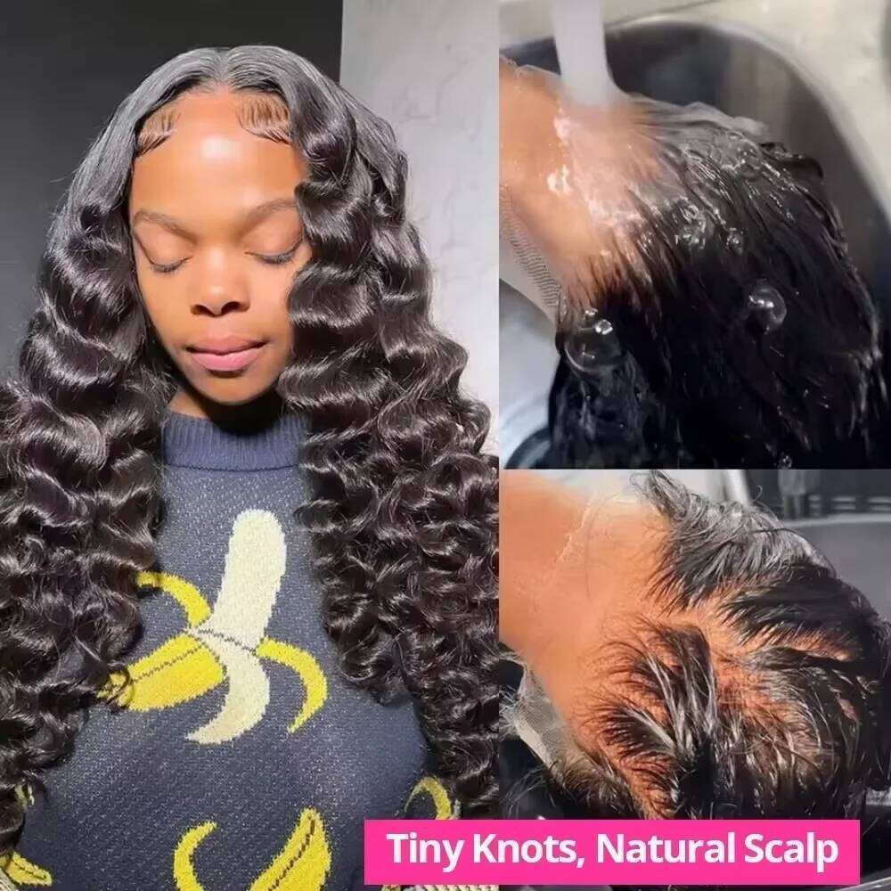 250 Density Loose Deep 13x6 Front Human Hair Wigs 30 40 Inch Curly Water Wave 13x4 HD Lace Frontal Wig For Women