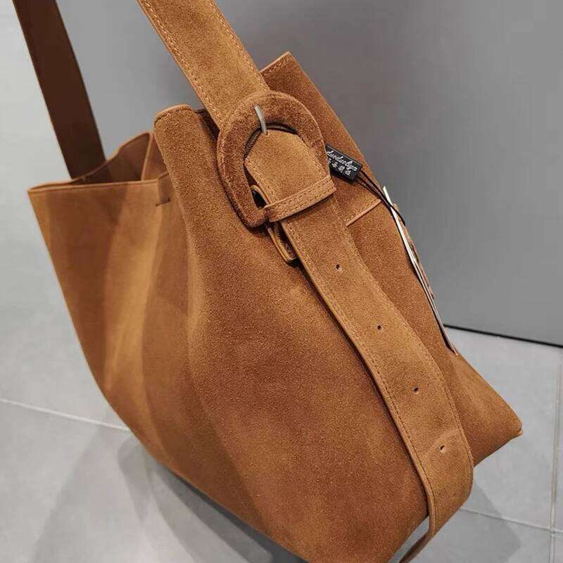 Korean Genuine Leather Tote Bags For Women Designer Handbag Purse 2024 New In Cowhide With Inner Pocket Underarm Shoulder
