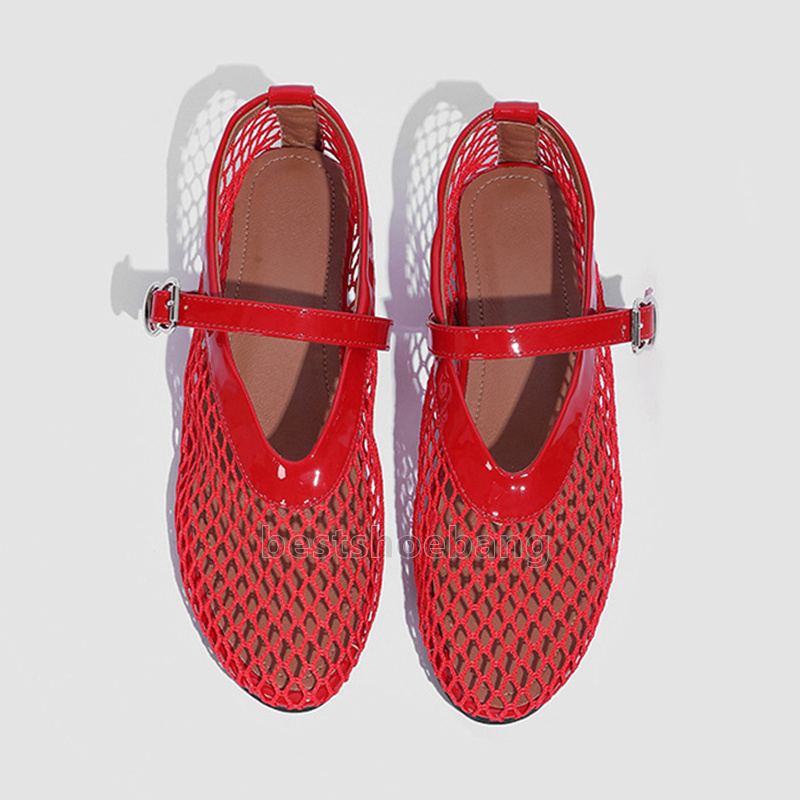 designer sandals mesh hollow flats heels summer sandal light breathable women shoes mary jane elegant comfort ballet walking shoes